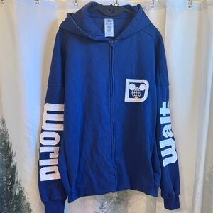 Blue Walt Disney World Zip Up Jacket with Logo Size L